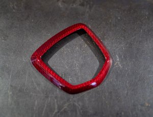 FIAT 500 ABARTH Rear Emblem Trim (1 piece) - Carbon Fiber - Red Candy